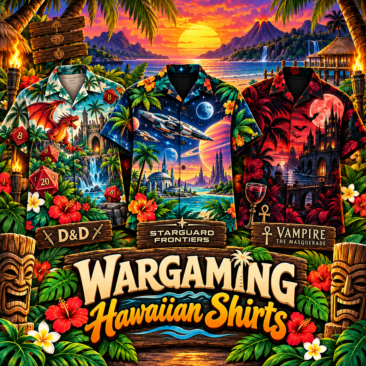 War Gaming Hawaiian Shirts
