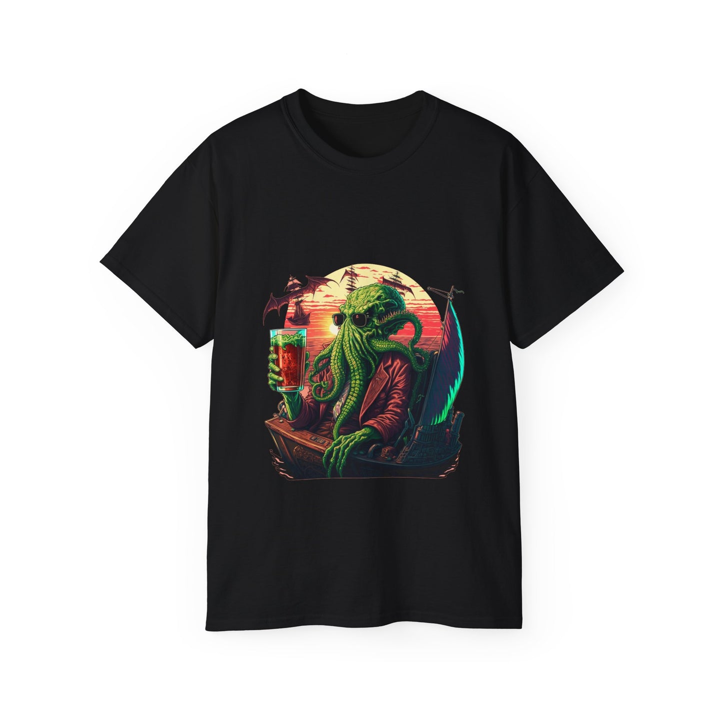 Cthulhu Enjoying a cold one Tee Shirt