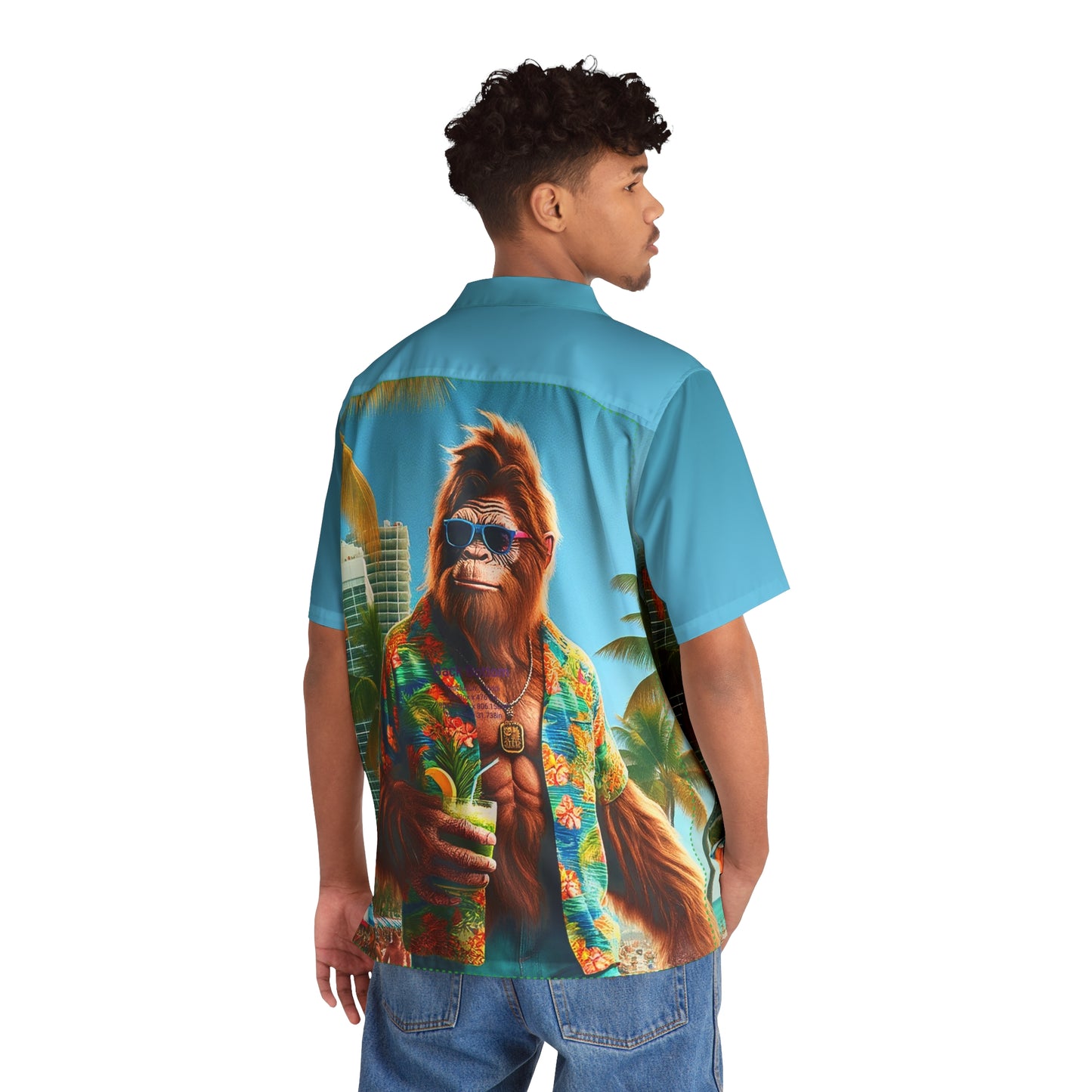 Bigfoot in Miami Hawaiian Shirt