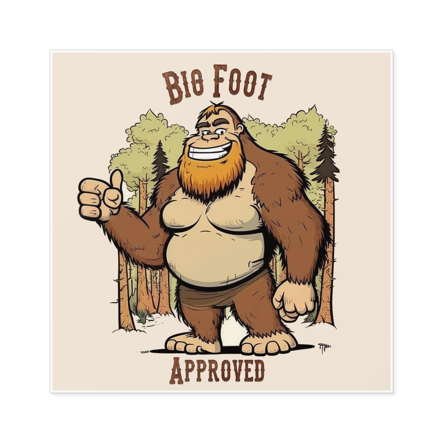 Bigfoot Approved Square Stickers, Indoor\Outdoor