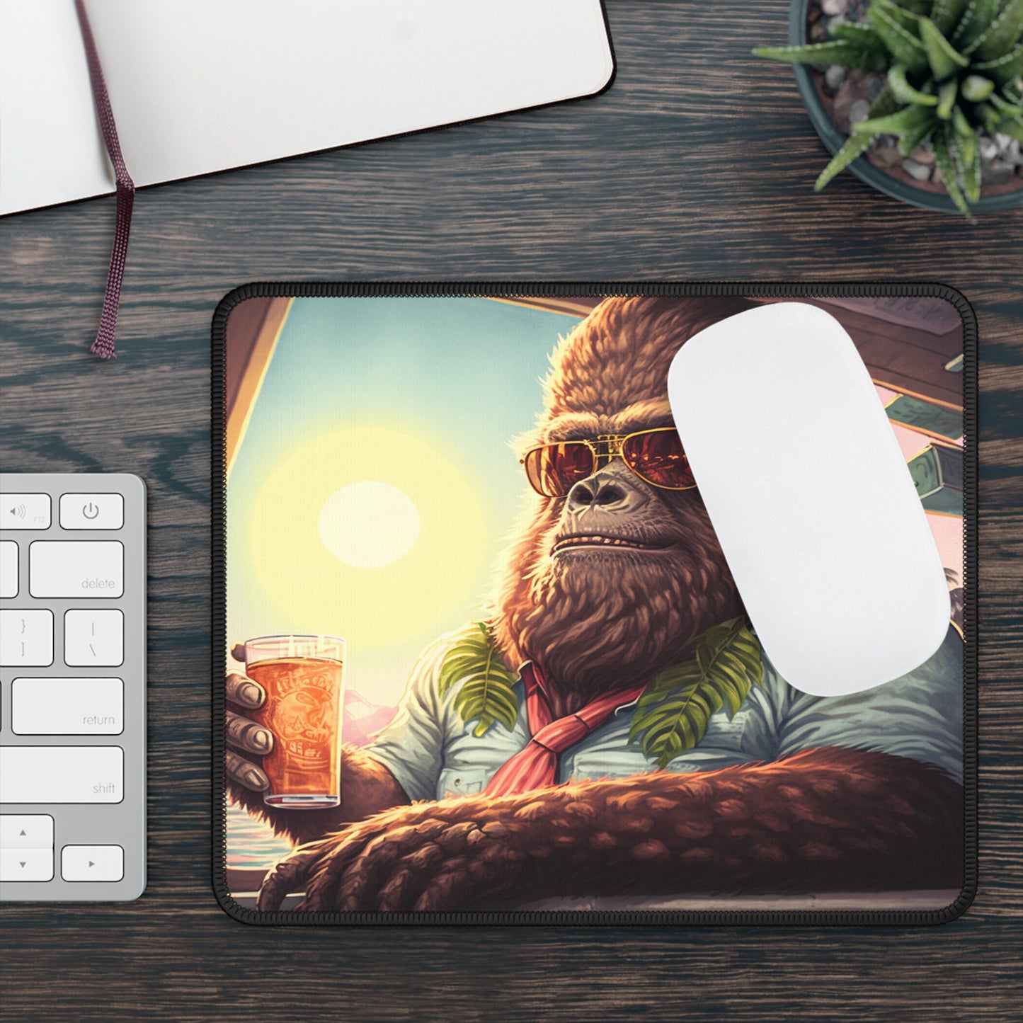 Bigfoot Enjoying a Cold One Mouse Pad