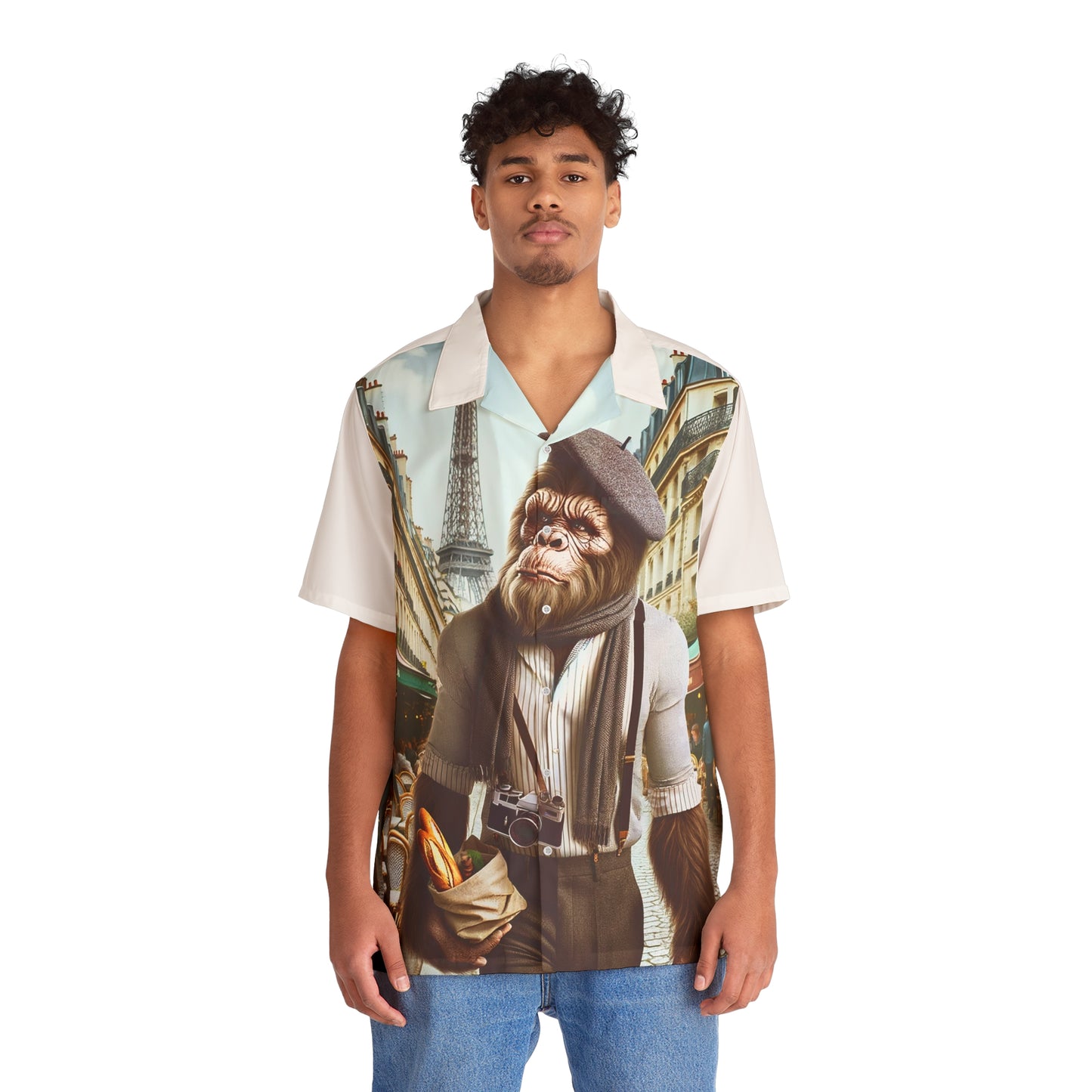 Bigfoot in Paris Hawaiian Shirt