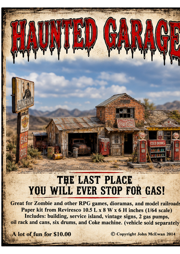 Haunted Garage Paper Model